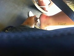 Try to get into footsie with teen on bus
